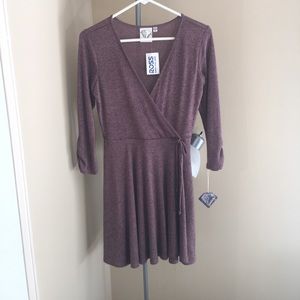 Lavender wrap midi dress